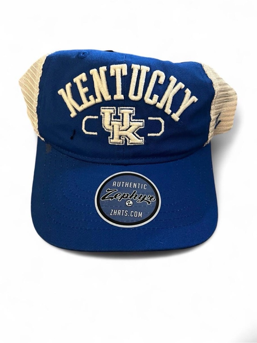 Men’s Zephyr Kentucky Wildcats Adjustable SnapBack Hat NWT Blue White.